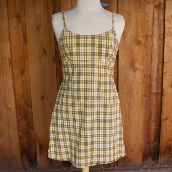 John Galt 100% Cotton Plaid Flannel 90's Style Mini Dress - Picture 1 of 17